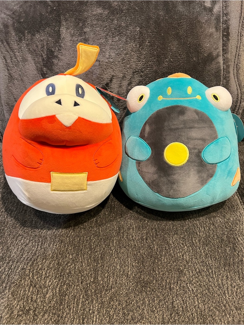 Squishmallows Pokémon Plush Bellibolt and Fuecoco